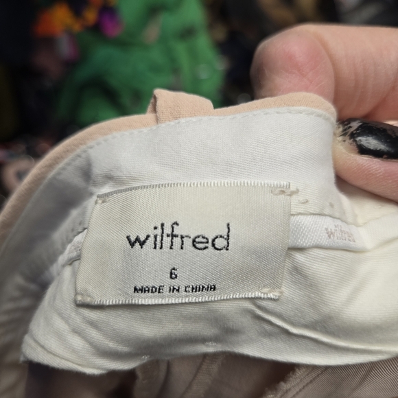 Wilfred Aritzia Effortless Pants Crepe Pink Gray Tie Dye Marbled Smoke Trousers - Picture 6 of 10